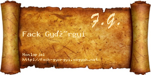 Fack Györgyi névjegykártya